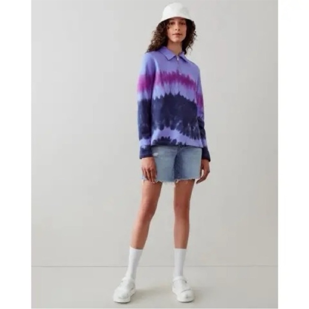 Roots Purple and Blue Tie-Dye Button Down Shirt